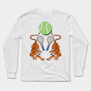 Tiger Tennis Ball Sports Team Jersey - White Version Long Sleeve T-Shirt